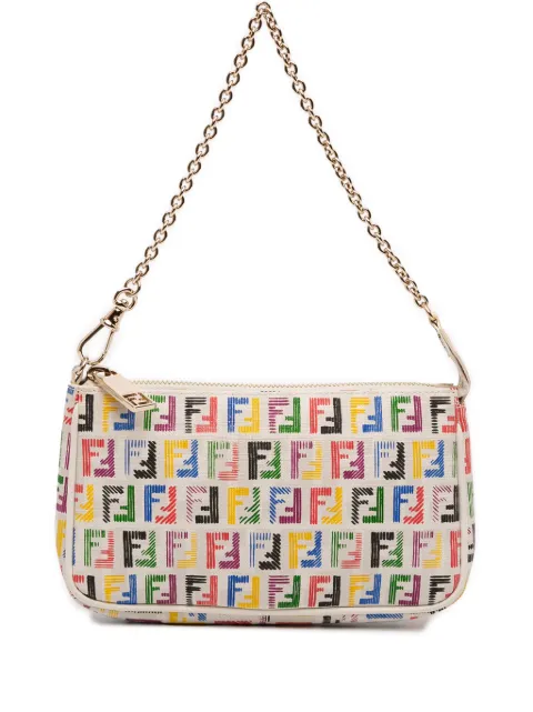 Fendi Pre-Owned 2010-2025 Multicolor Zucchino Spalmati Chain Pochette shoulder bag