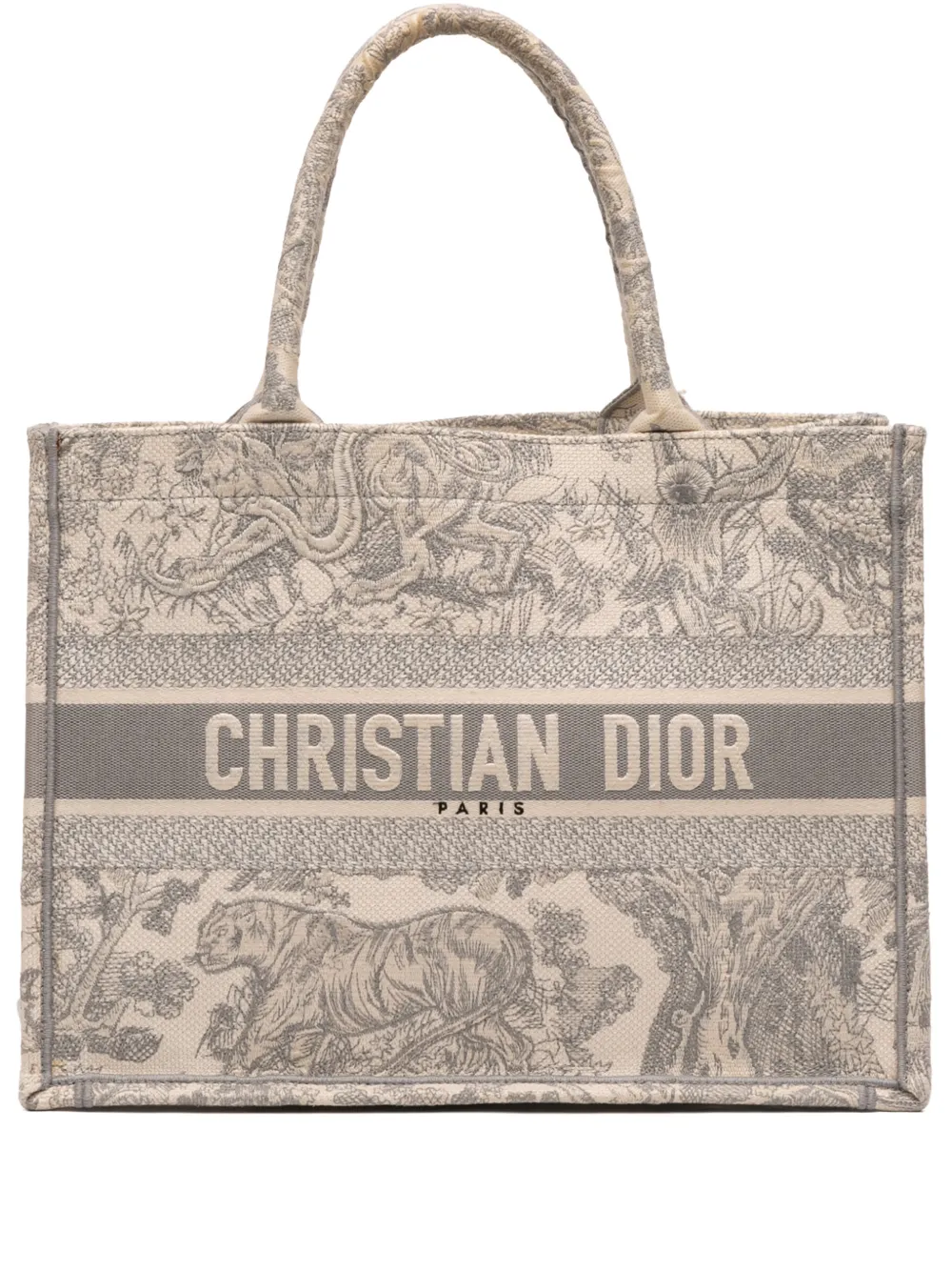 Christian Dior Pre-Owned 2020 Medium Toile de Jouy Reverse Embroidered Canvas Book tote bag - Grigio