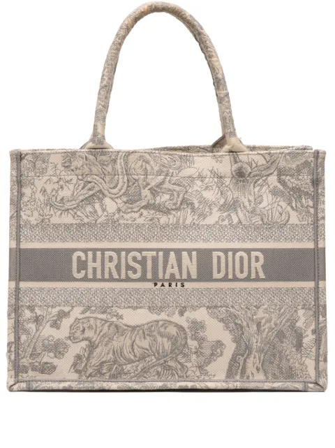 Christian Dior Pre-Owned 2020 Medium Toile de Jouy Reverse Embroidered Canvas Book tote bag