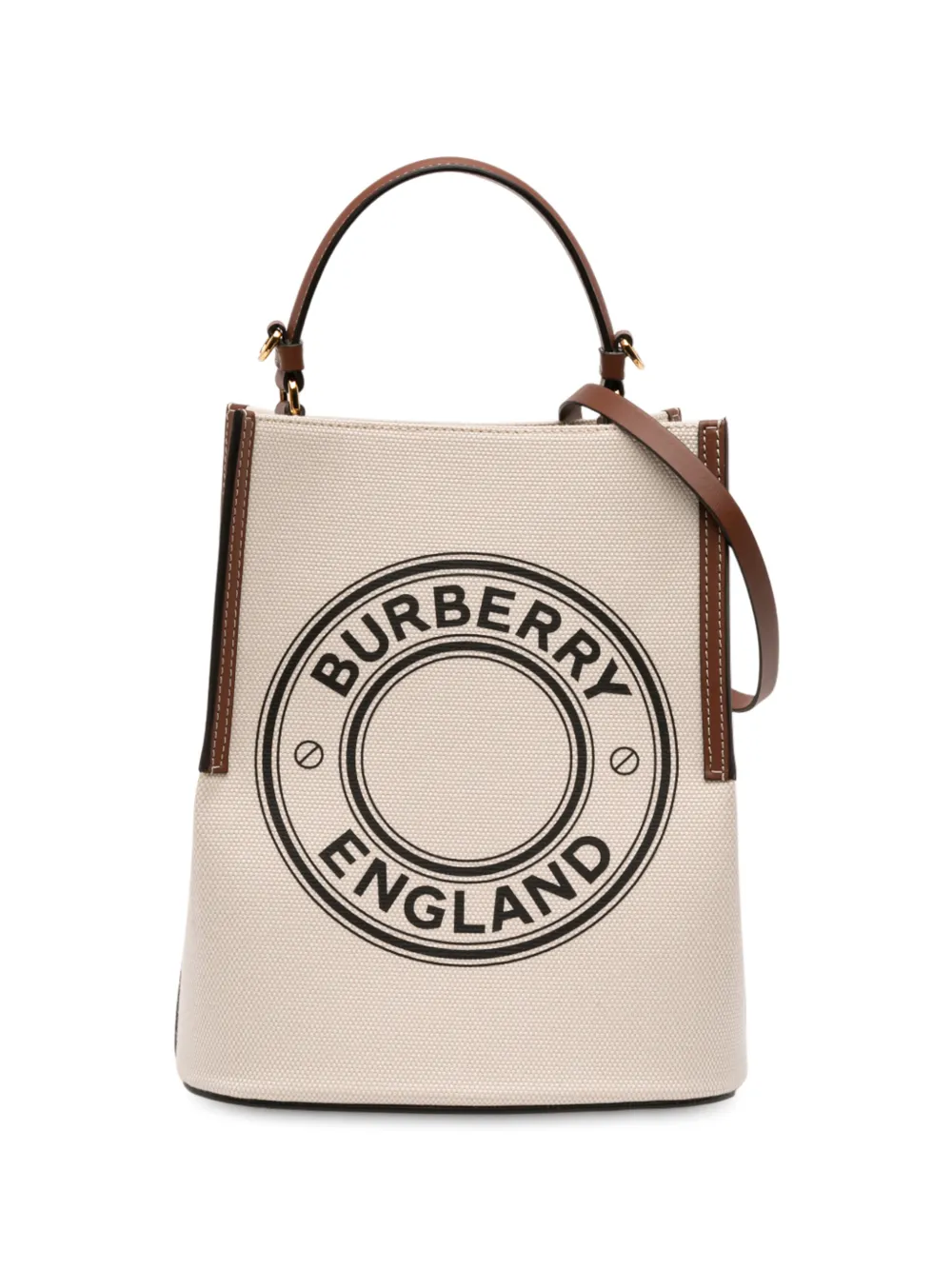 Burberry Pre-Owned 2010-2025 Small Canvas Logo Peggy Bucket Bag satchel - Marrone