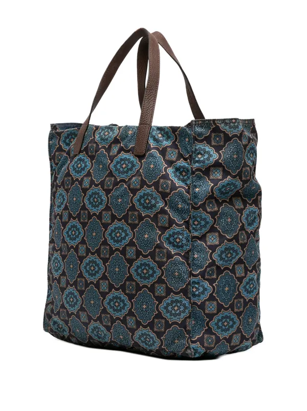【PRADA】トートバッグ Prada Pre-Owned 2013-2025 Tessuto Stampato Tote Bag | Blue | FARFETCH