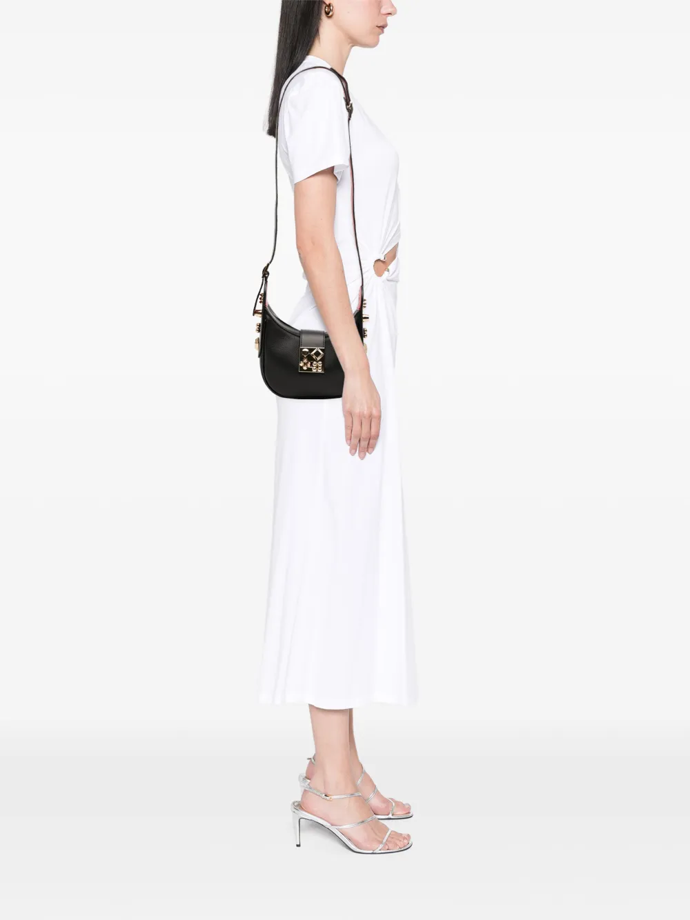 Pre-owned Christian Louboutin 2021-2025 Mini Leather Carasky Crossbody Bag In Black