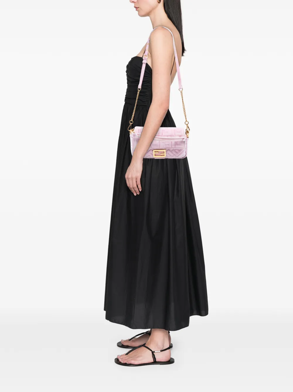 Fendi Pre-Owned 2010-2025 Zucca Embossed Velvet Baguette satchel | Pre-Owned | Image 2