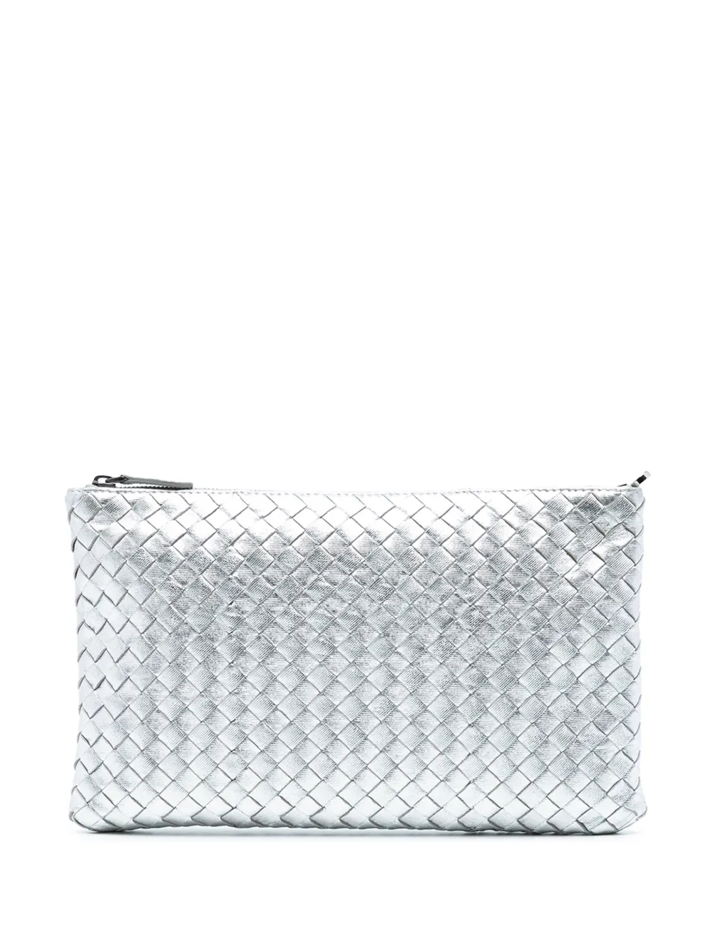 Bottega Veneta Pre-Owned 2012-2025 Metallic Leather Intrecciato clutch bag | Silver | Image 1
