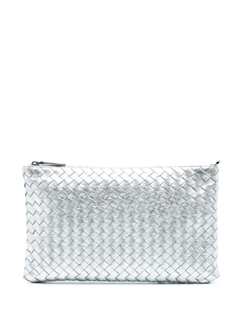 Bottega Veneta Pre-Owned 2012-2025 Metallic Leather Intrecciato clutch bag