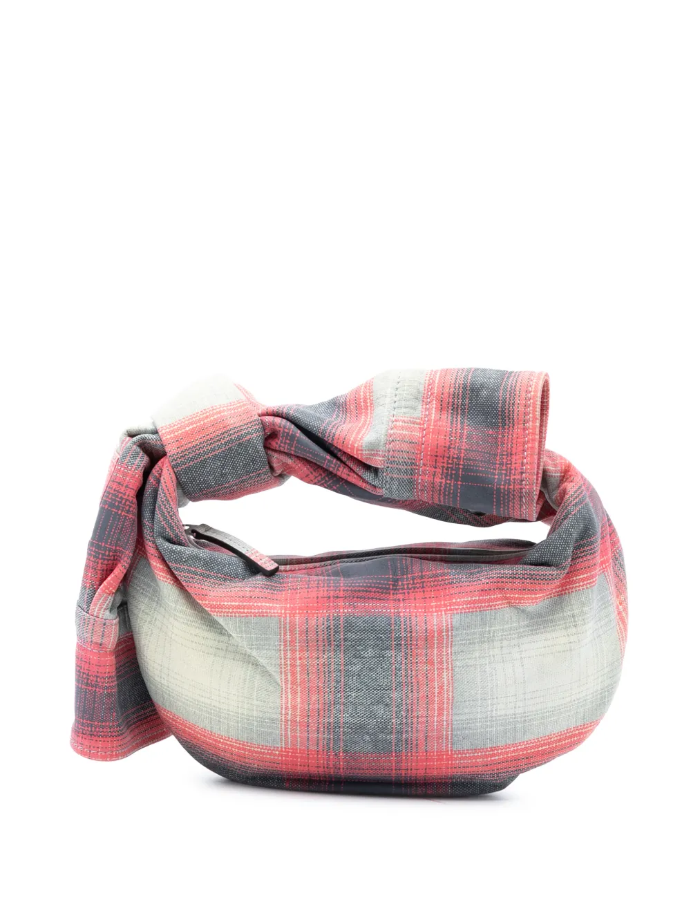 Bottega Veneta Pre-Owned 2012-2025 Mini Printed Leather Tartan Jodie hobo bag - Grey