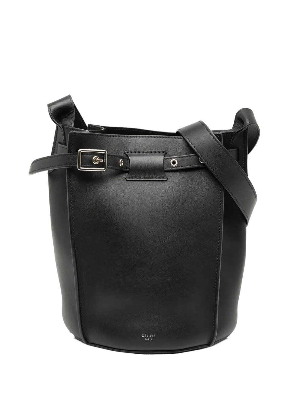 Celine Pre-Owned 2018 Nano Leather Big Bag Bucket crossbody bag - Nero