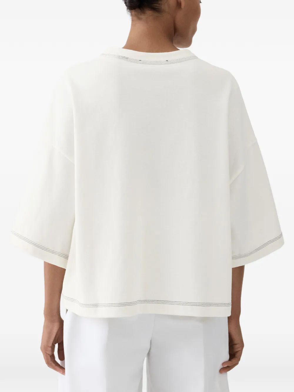 Jacquemus T-shirt met geborduurd detail en logo Wit