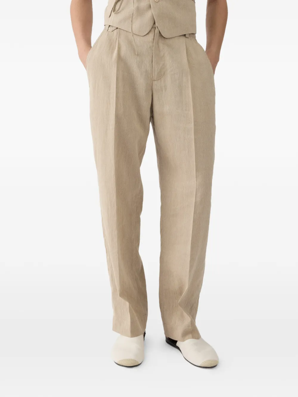 Jacquemus Croisière geplooide broek Beige