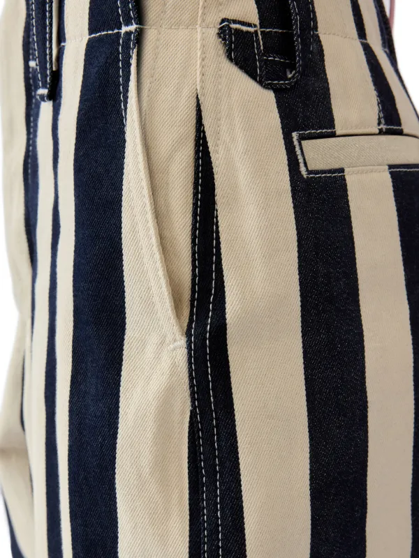 Jacquemus The Parasol de-Nîmes Cropped Striped Jeans | Blue | FARFETCH