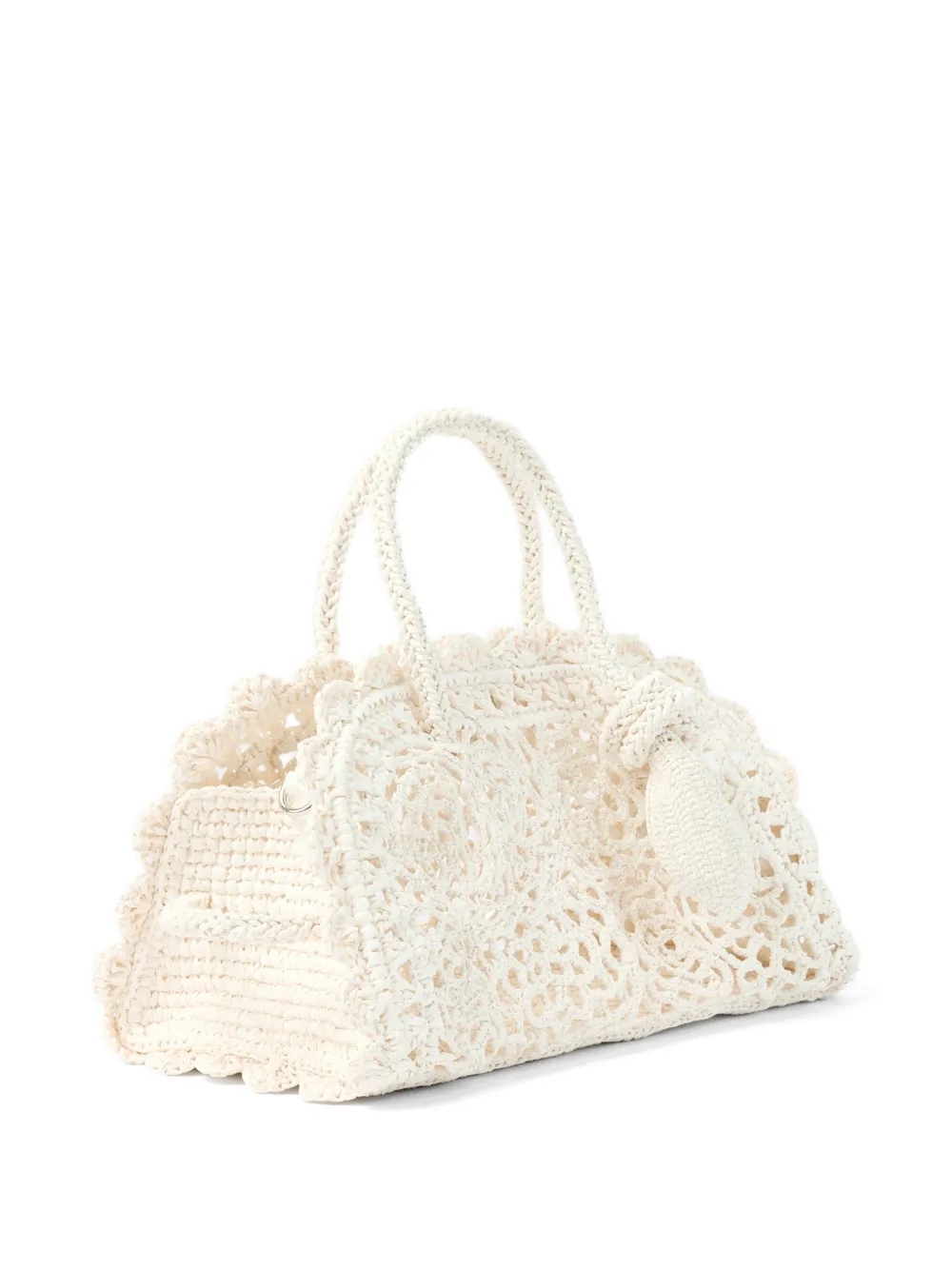 Jacquemus Turismo gehaakte shopper Wit