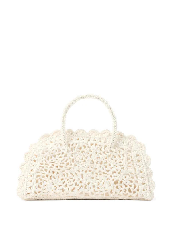 Jacquemus Turismo Crochet Tote Bag in White