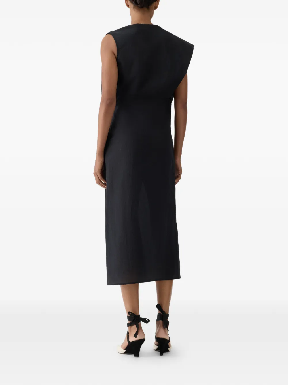 Jacquemus Gedrapeerde midi-jurk Zwart