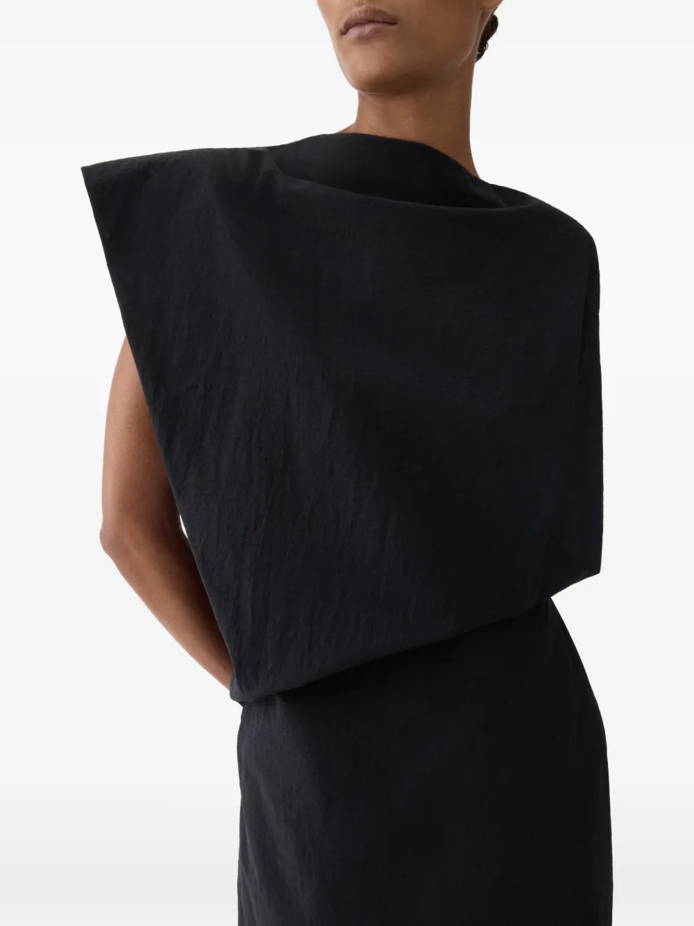 Jacquemus Gedrapeerde midi-jurk Zwart