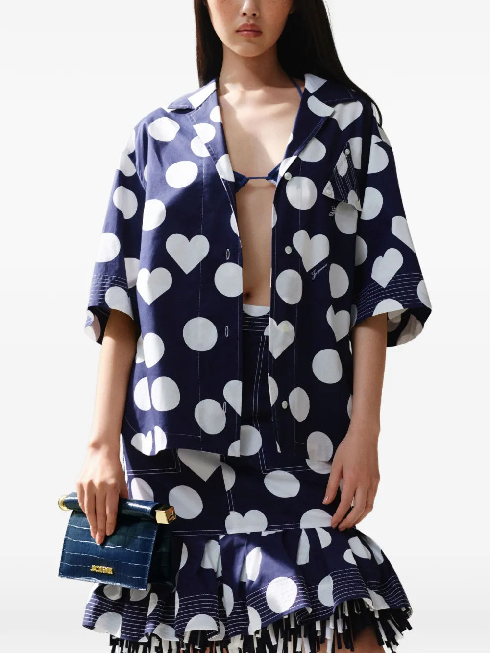 Jacquemus Kleine The Rond Carré clutch Blauw