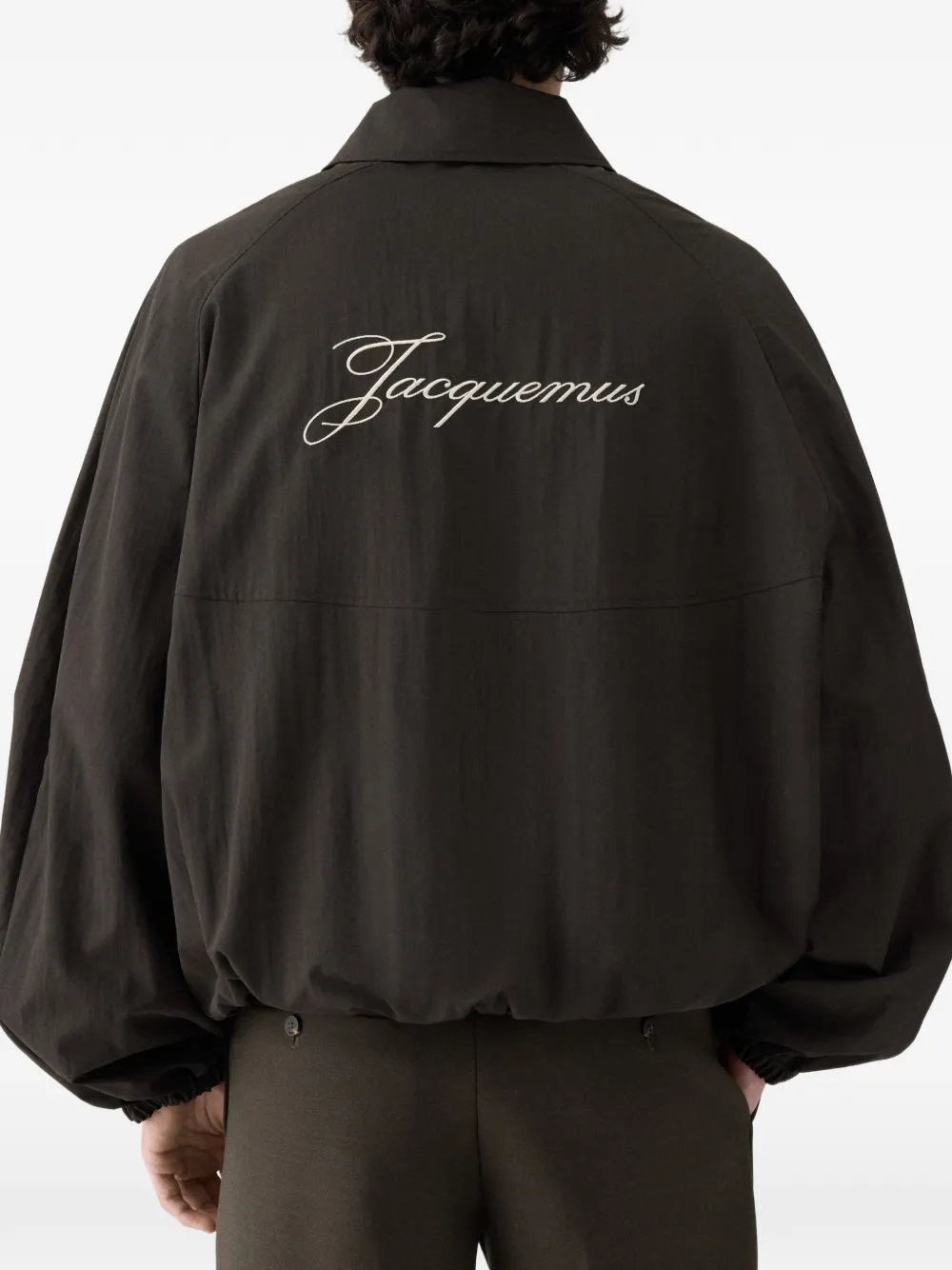 Jacquemus embroidered-logo Jacket | Brown | FARFETCH