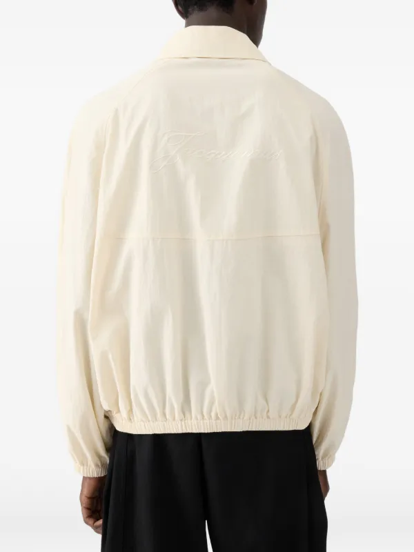 Jacquemus zip-front Elasticated Jacket | White | FARFETCH JO