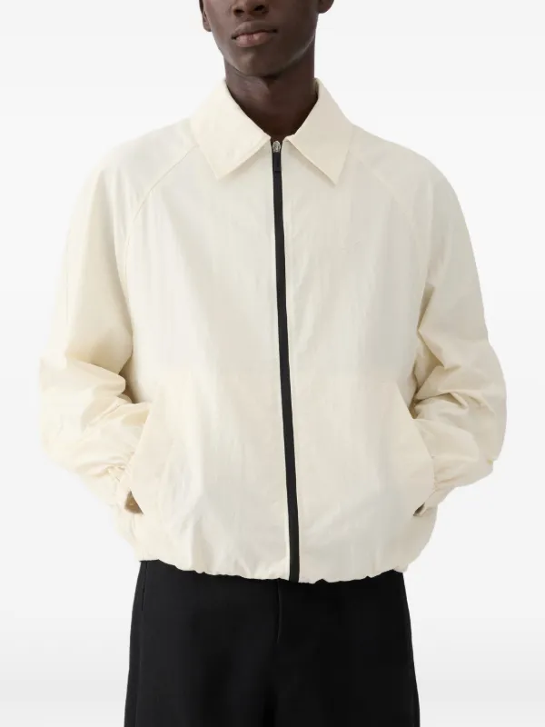 Jacquemus zip-front Elasticated Jacket | White | FARFETCH JO
