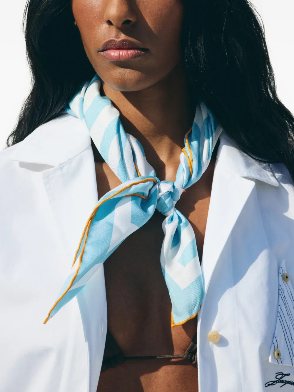 Jacquemus Gestreepte sjaal Blauw