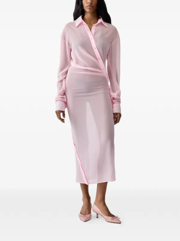 jacquemus shirt dress Jacquemus Knot-detail Shirt Dress