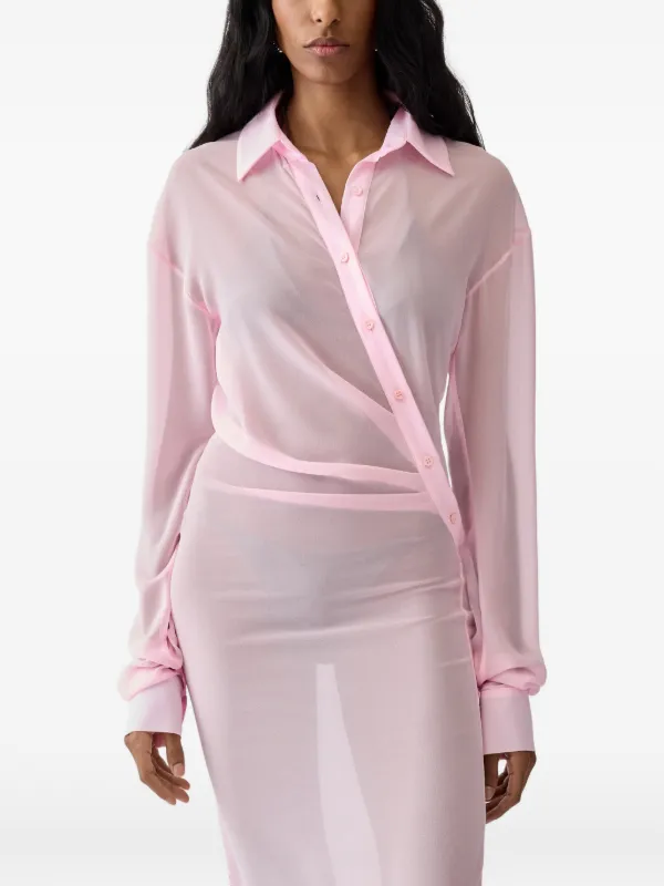 jacquemus shirt dress Obiou cutout woven maxi shirt dress - ecru