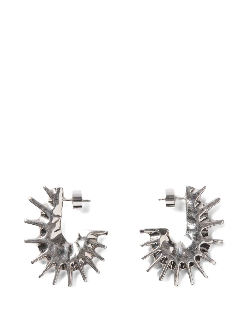 Jacquemus Les Boucles Hippocampe spiked earrings - Argento