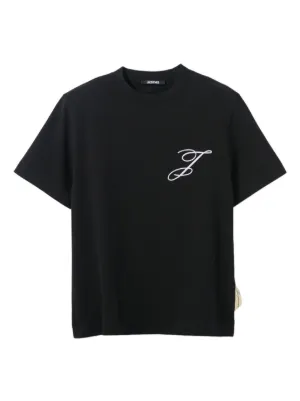 Balenciaga logo-embroidered sleeve-patch t-shirt | Black | FARFETCH