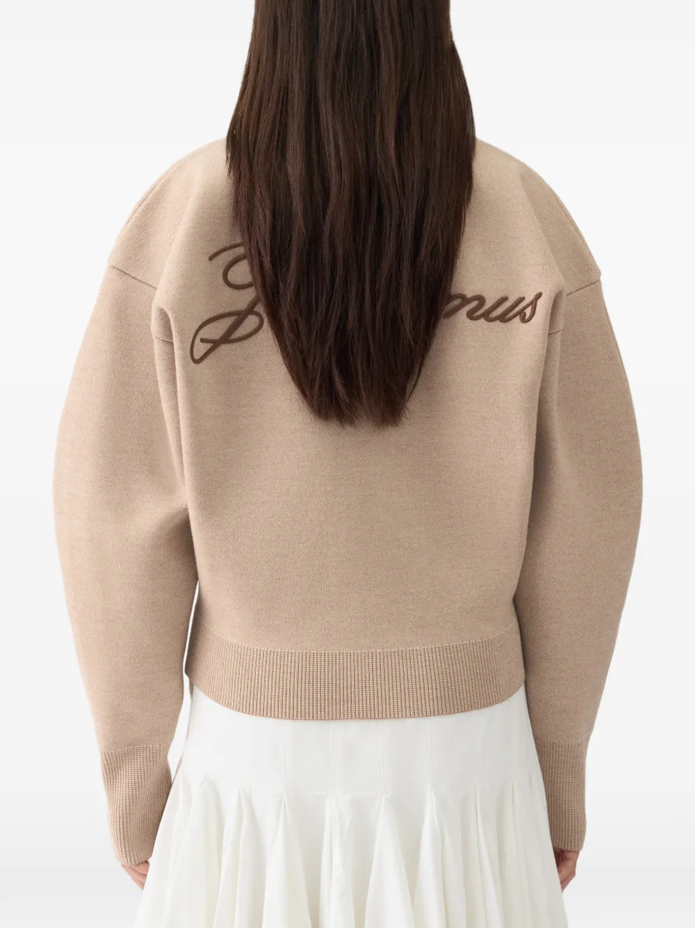 Jacquemus Trui met geborduurd logo Beige