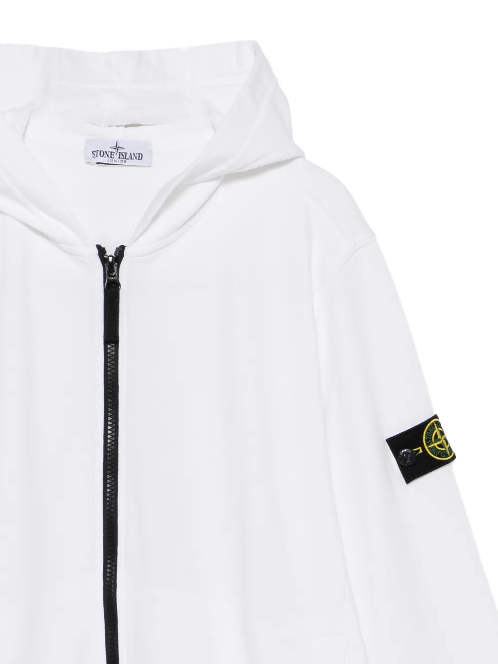  Stone Island Junior Hooded Zip-up Top - White 