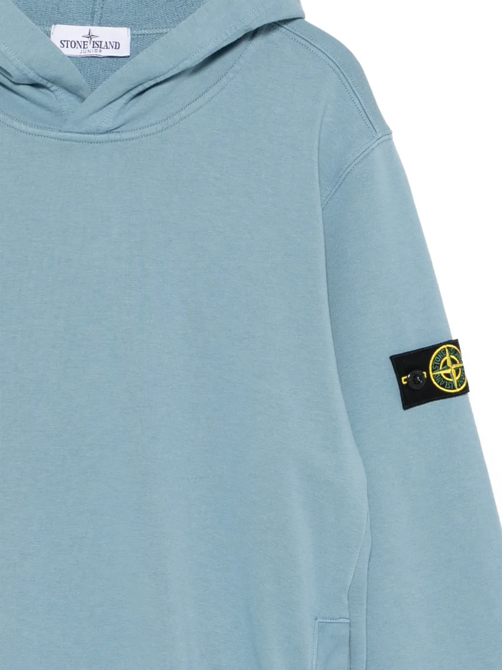 Stone Island Junior Hoodie met zak aan de voorkant Blauw