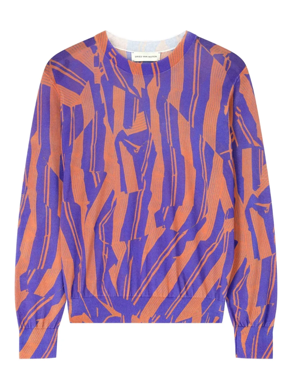 DRIES VAN NOTEN Maglione con stampa - Viola