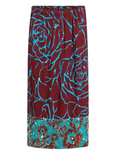DRIES VAN NOTEN embroidered sequin skirt