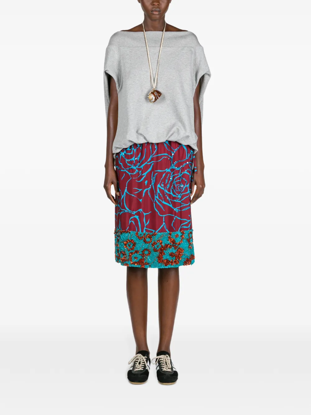  Dries Van Noten Embroidered Sequin Skirt 