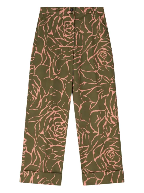 DRIES VAN NOTEN cuffed floral pants