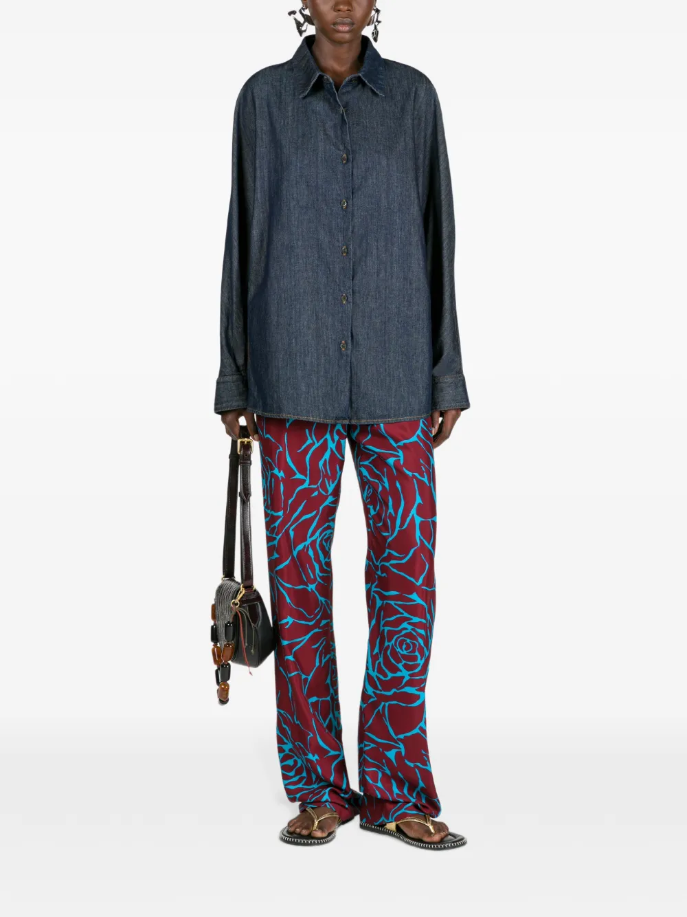 DRIES VAN NOTEN Denim cocon blouse - Blauw