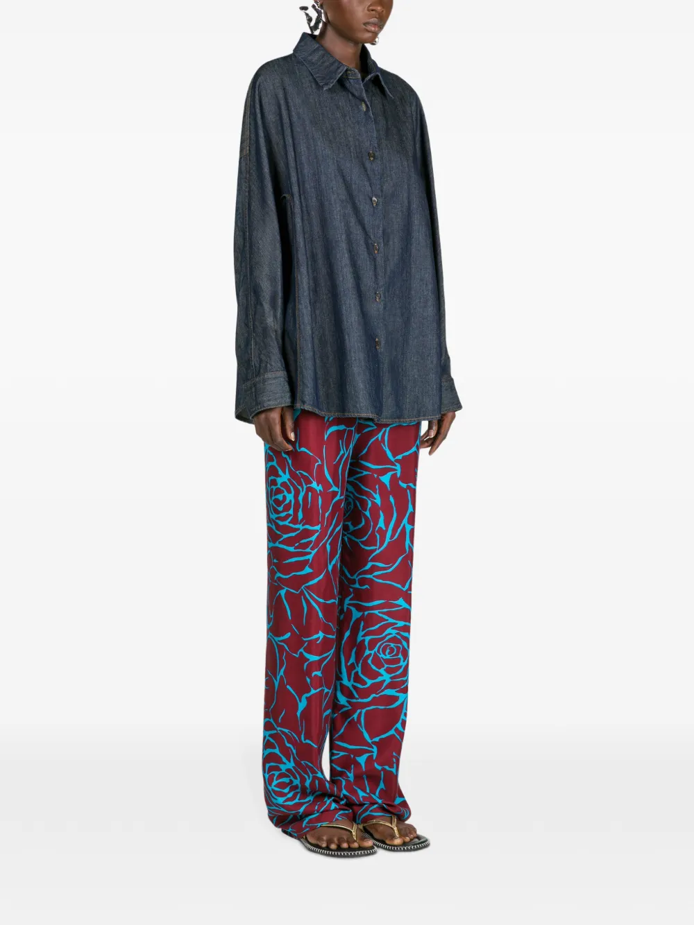  Dries Van Noten Camisa Vaquera - Azul 