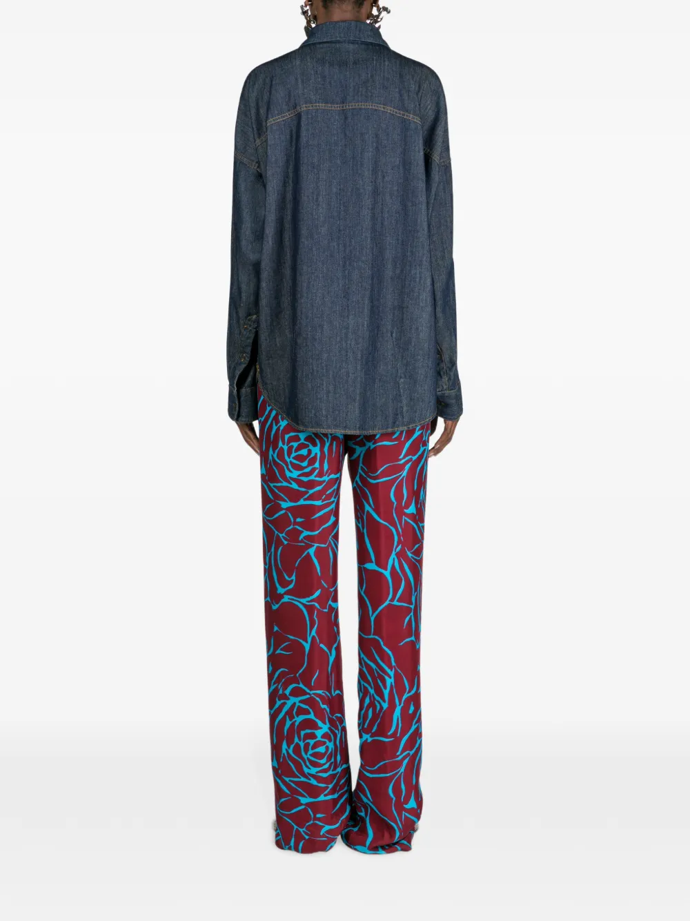 DRIES VAN NOTEN Denim cocon blouse Blauw