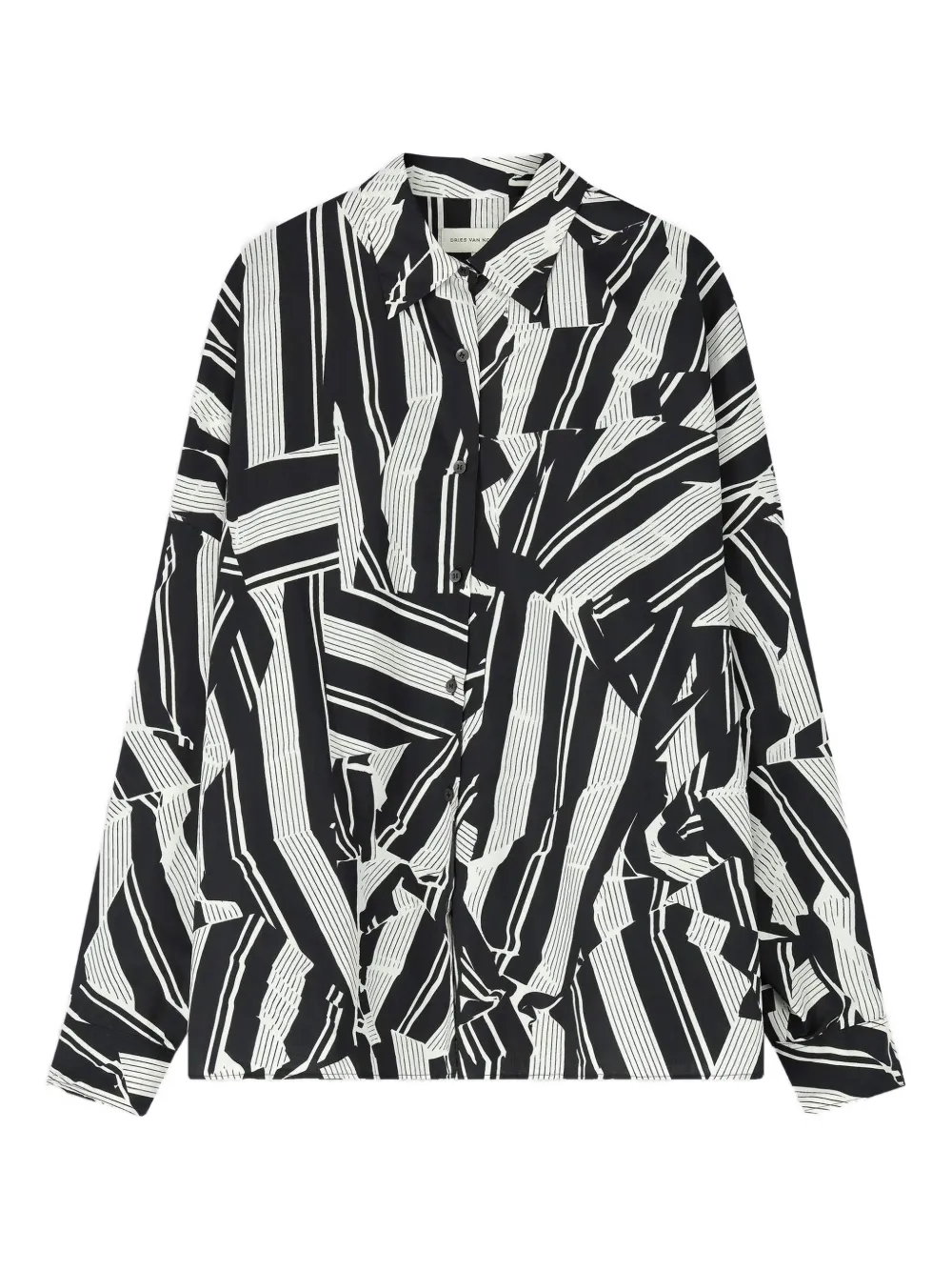 DRIES VAN NOTEN Camicia con stampa geometrica - Nero