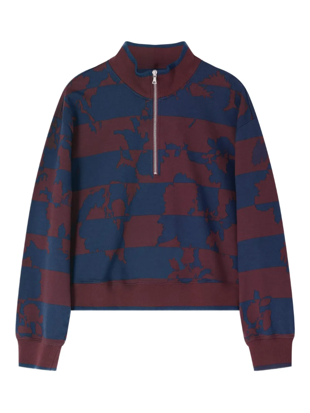 Dries Van Noten Printed Zipped Sweatshirt In Blue