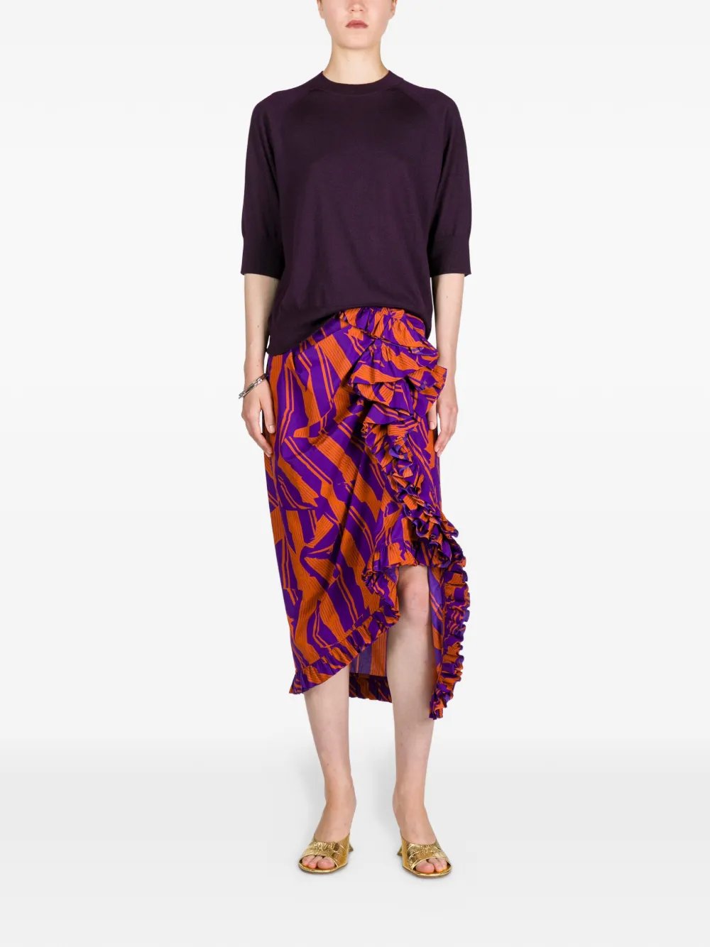 DRIES VAN NOTEN Blouse met ruches - Paars