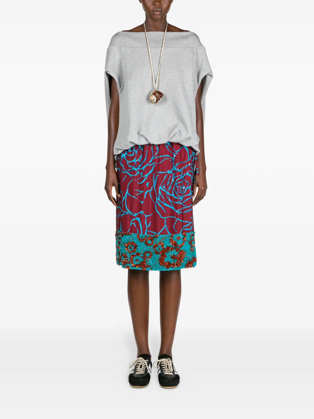 DRIES VAN NOTEN Sneakers met suède streep Zwart