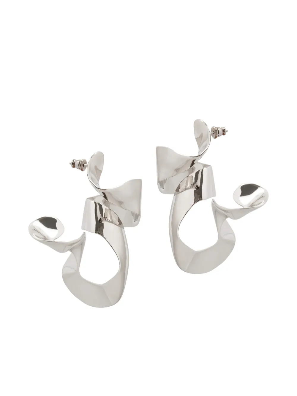  Dries Van Noten Pendientes Twisted - Plateado 