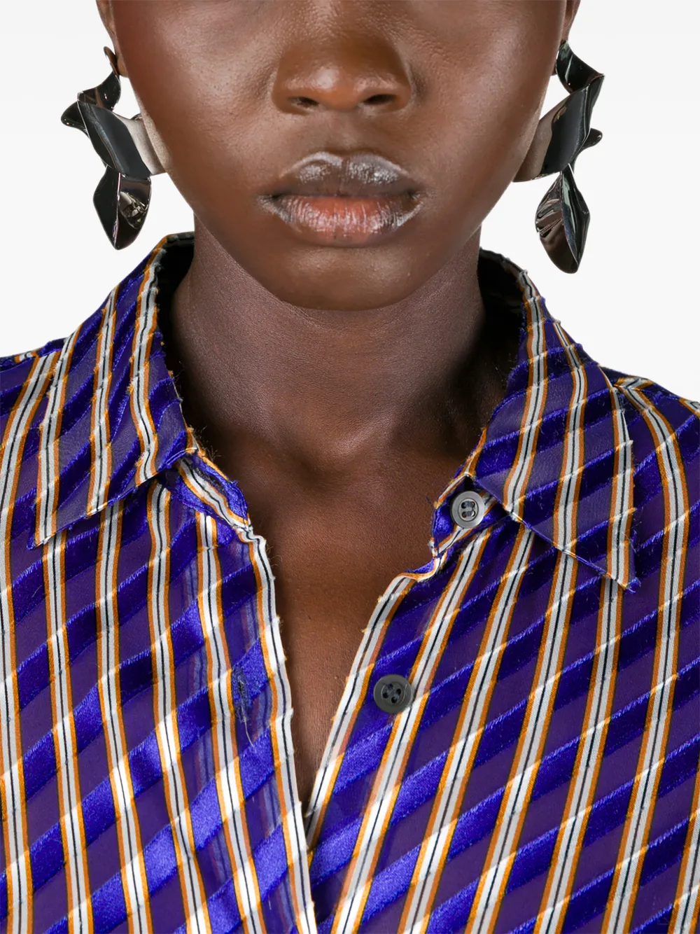 Dries Van Noten Pendientes Twisted - Plateado 