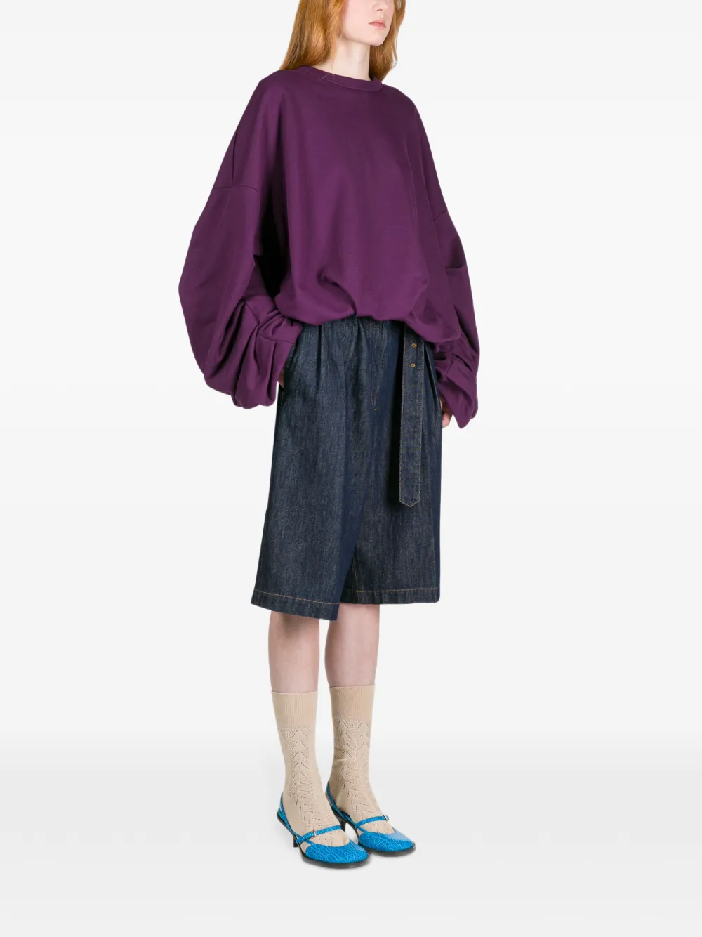  Dries Van Noten Draped Sweatshirt - Purple 