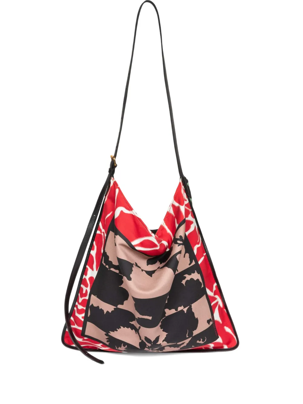 DRIES VAN NOTEN Borsa a spalla grande con stampa grafica - Rosso