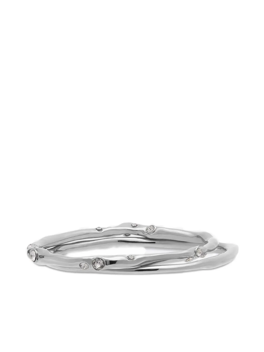 DRIES VAN NOTEN Bracciale rigido con cristalli - Argento