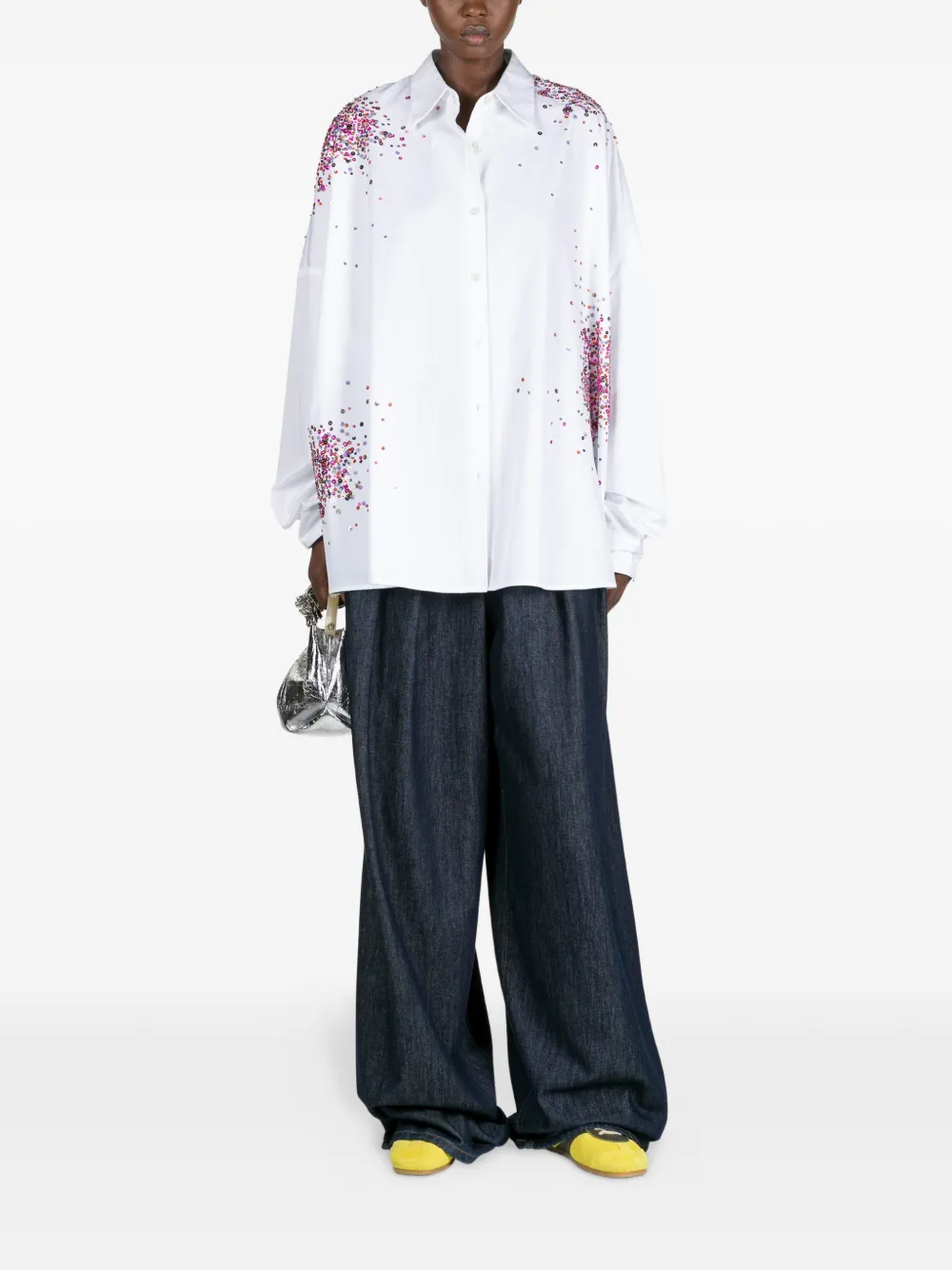 DRIES VAN NOTEN Verfraaid cocon blouse - Wit