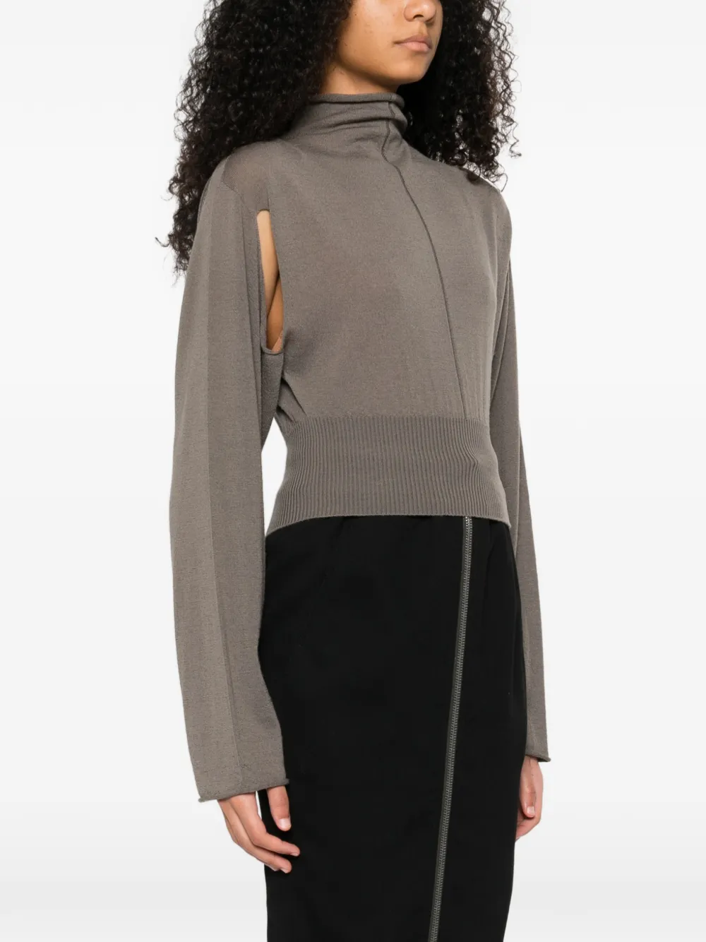  Rick Owens Con High-neck Top - Grey 