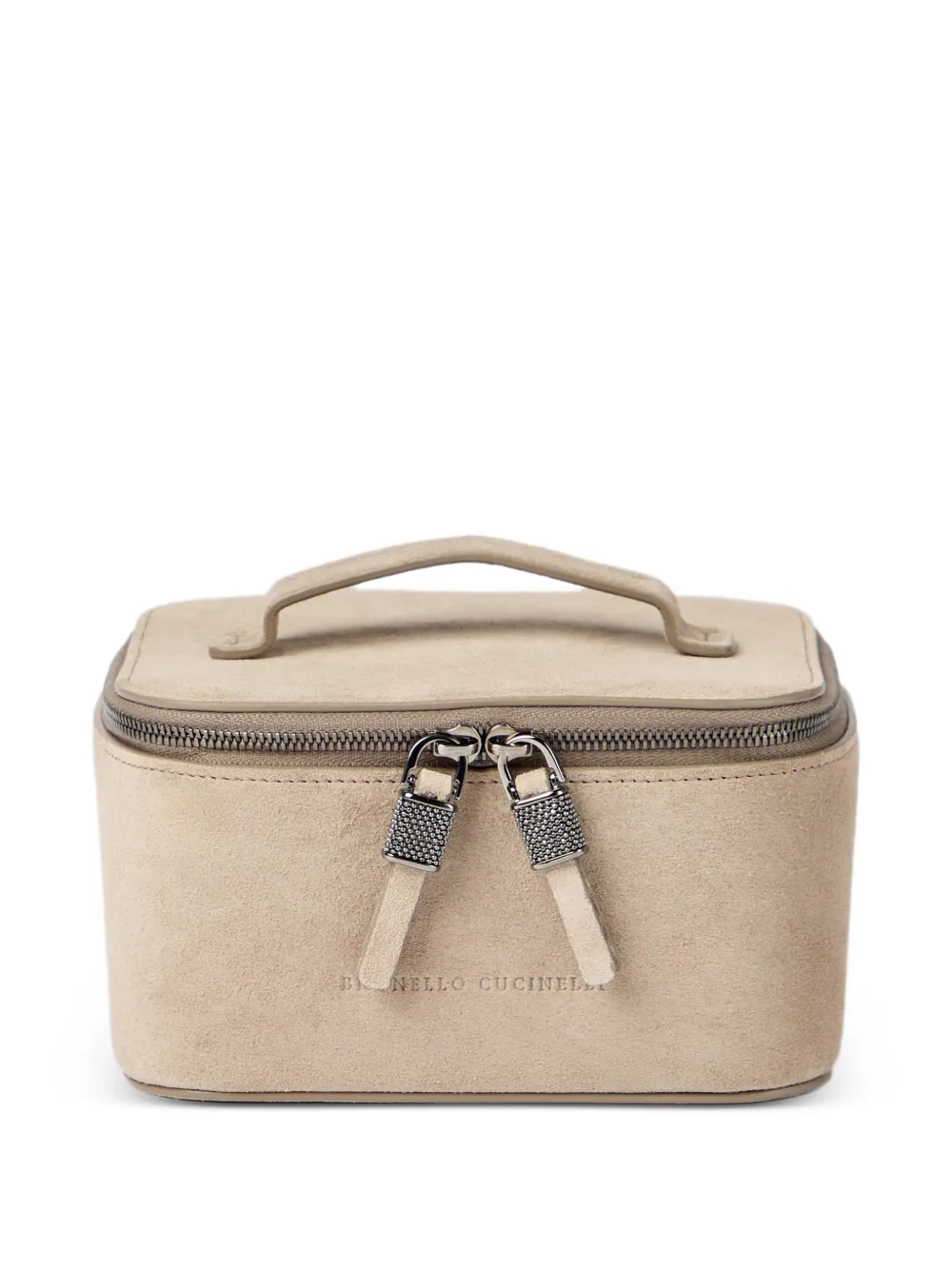 Brunello Cucinelli shiny suede jewelry box - Nude