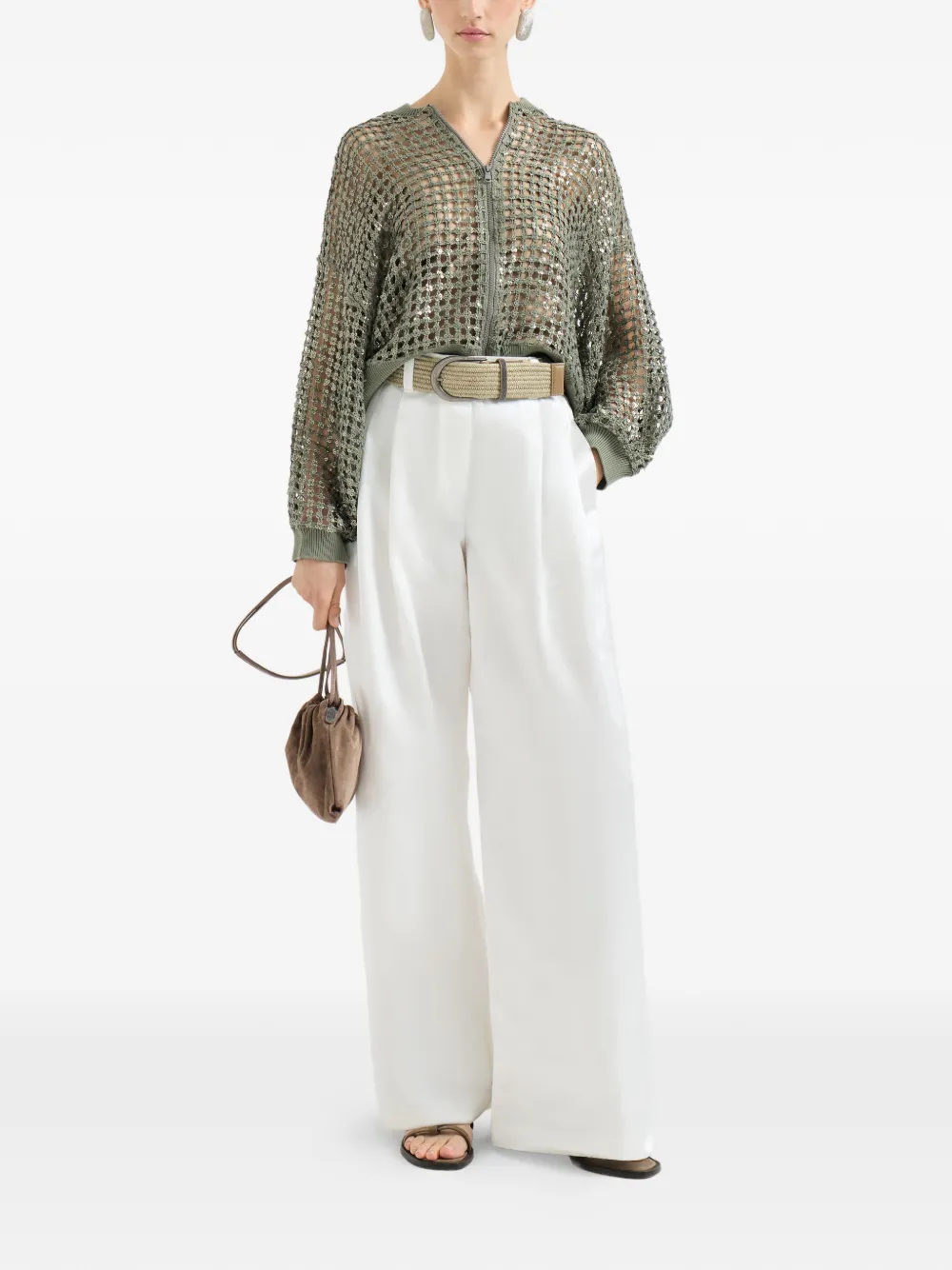  Brunello Cucinelli Long-sleeves Cardigan - Green 